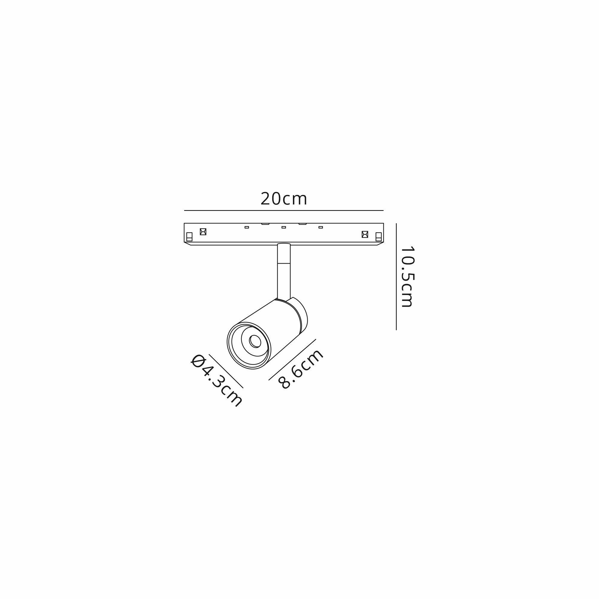 M8333  Magneto Track Spotlight Triac Dimmable 7W LED 3000K Black